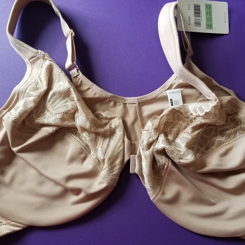 Meleneca 48D Front Closure Bra, Beige